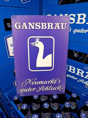 Gansbräu-Aluminiumschild für Ihre Party-Location!